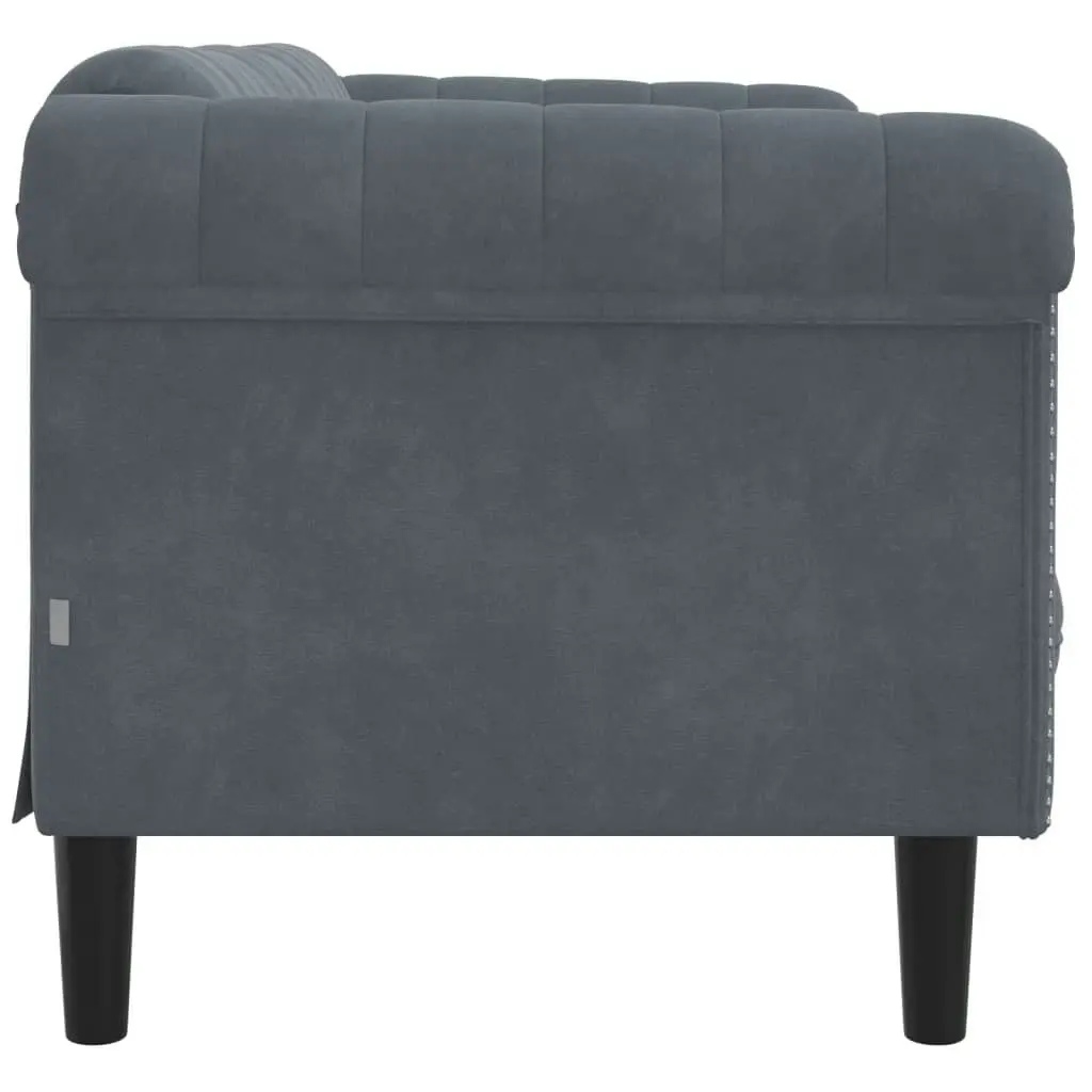 Sofa 2-Seater Dark Grey Velvet 372576