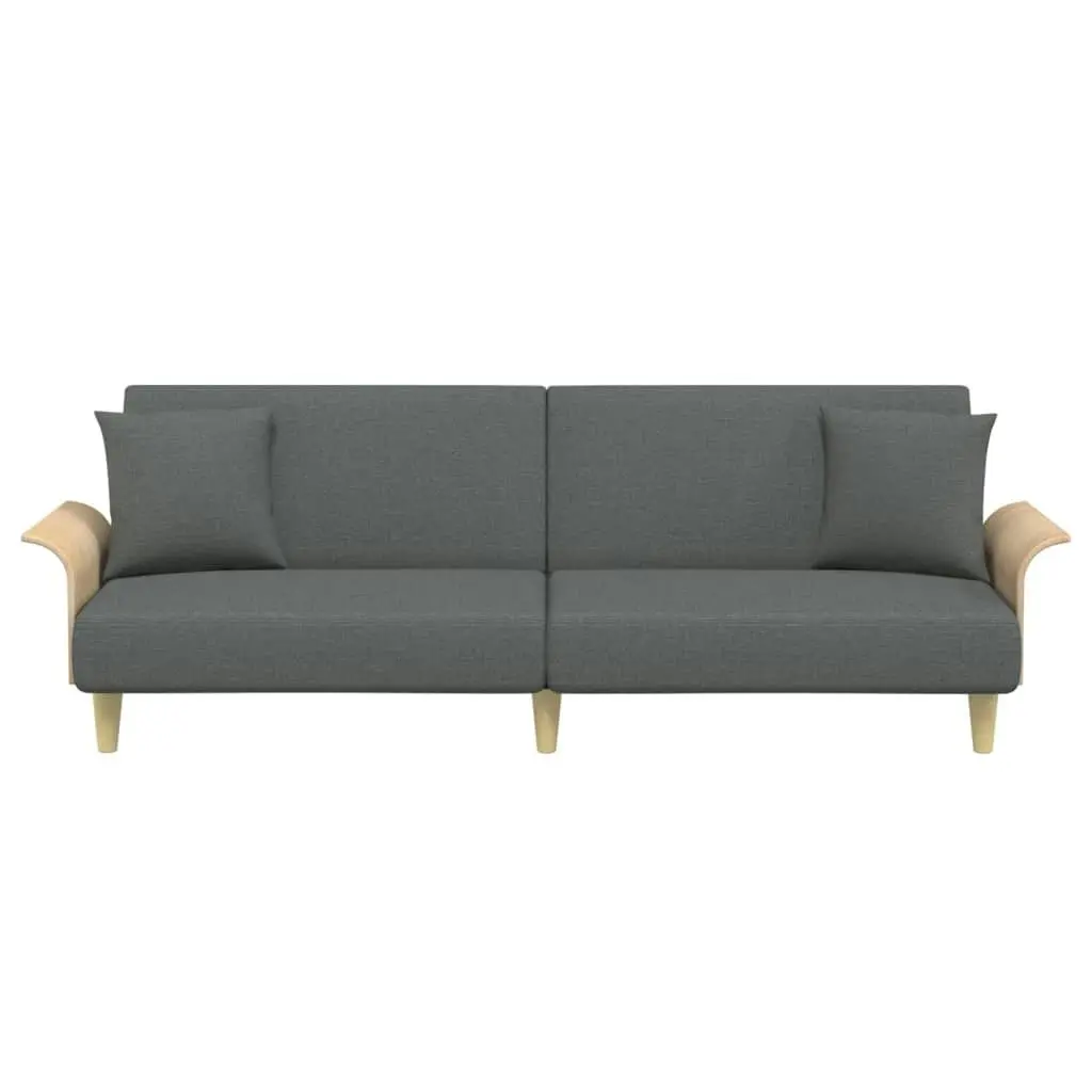 Sofa Bed with Armrests Dark Grey Fabric 351844