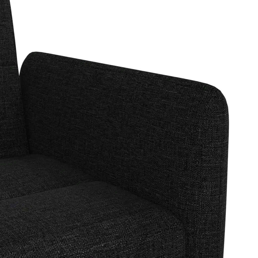 Sofa Bed with Cup Holders Black Fabric 351871