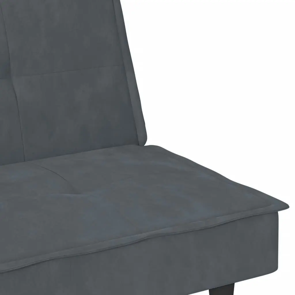 Sofa Bed with Cup Holders Dark Grey Velvet 351921