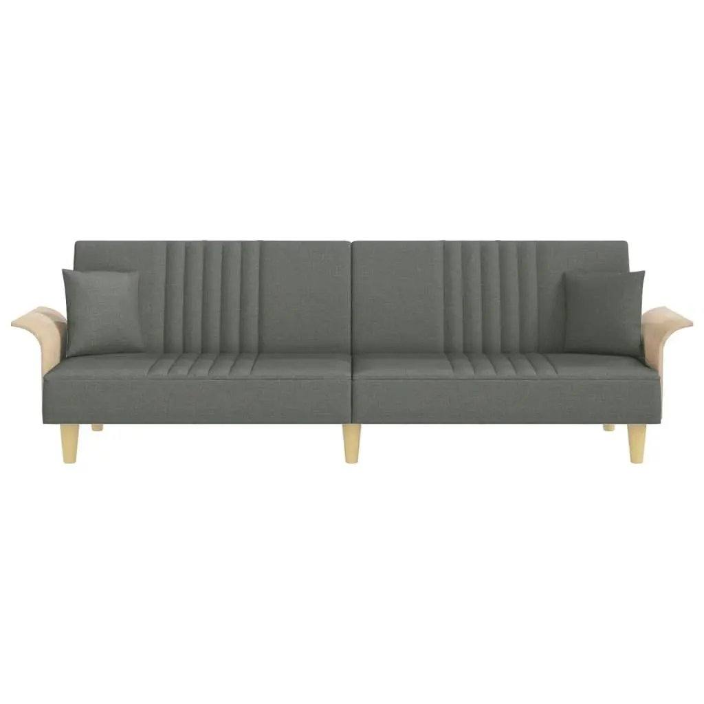 Sofa Bed with Armrests Dark Grey Fabric 351888