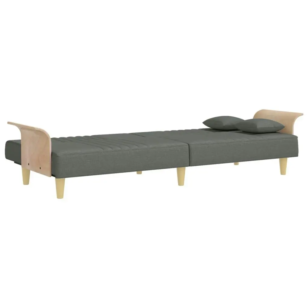 Sofa Bed with Armrests Dark Grey Fabric 351888