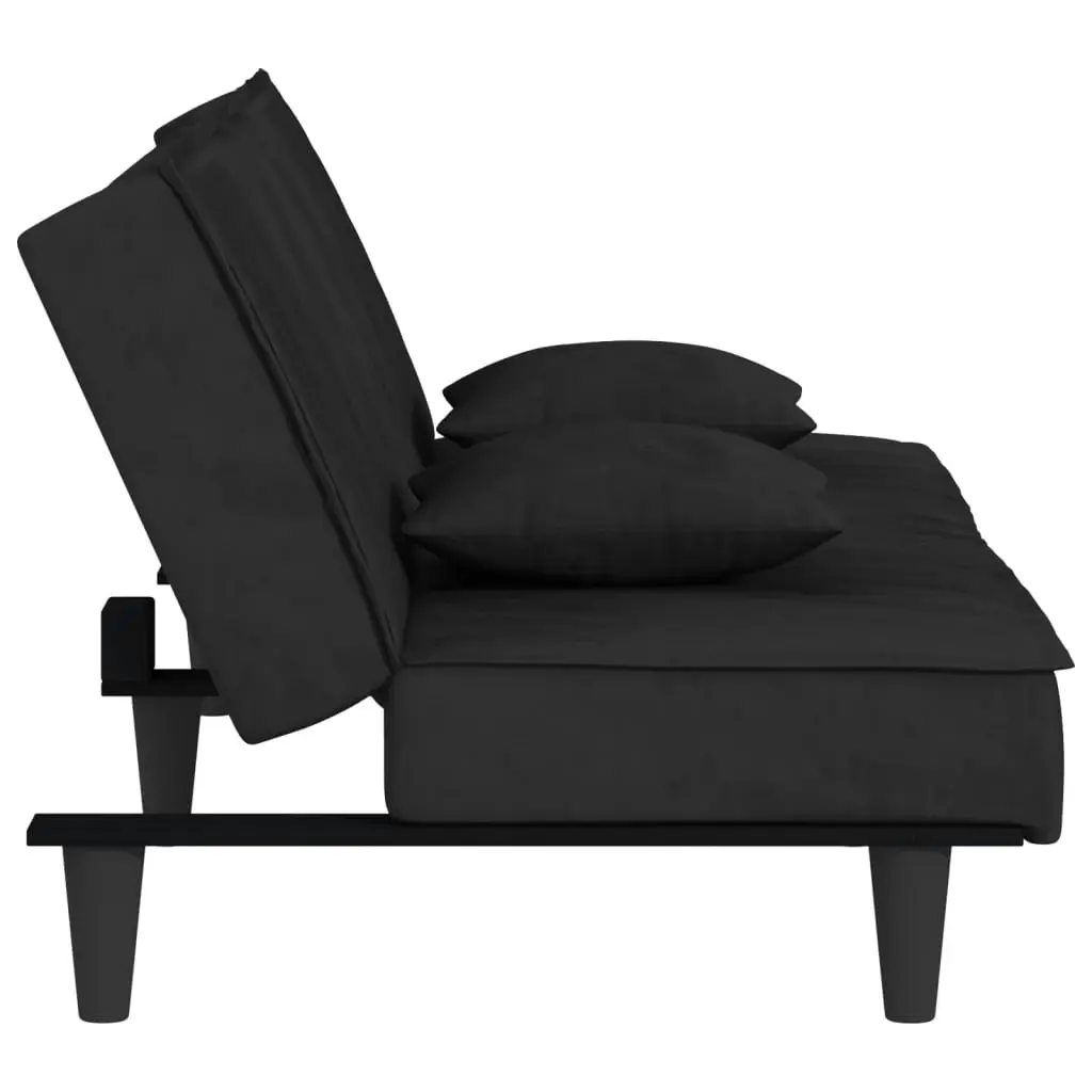 Sofa Bed Black Velvet 351911