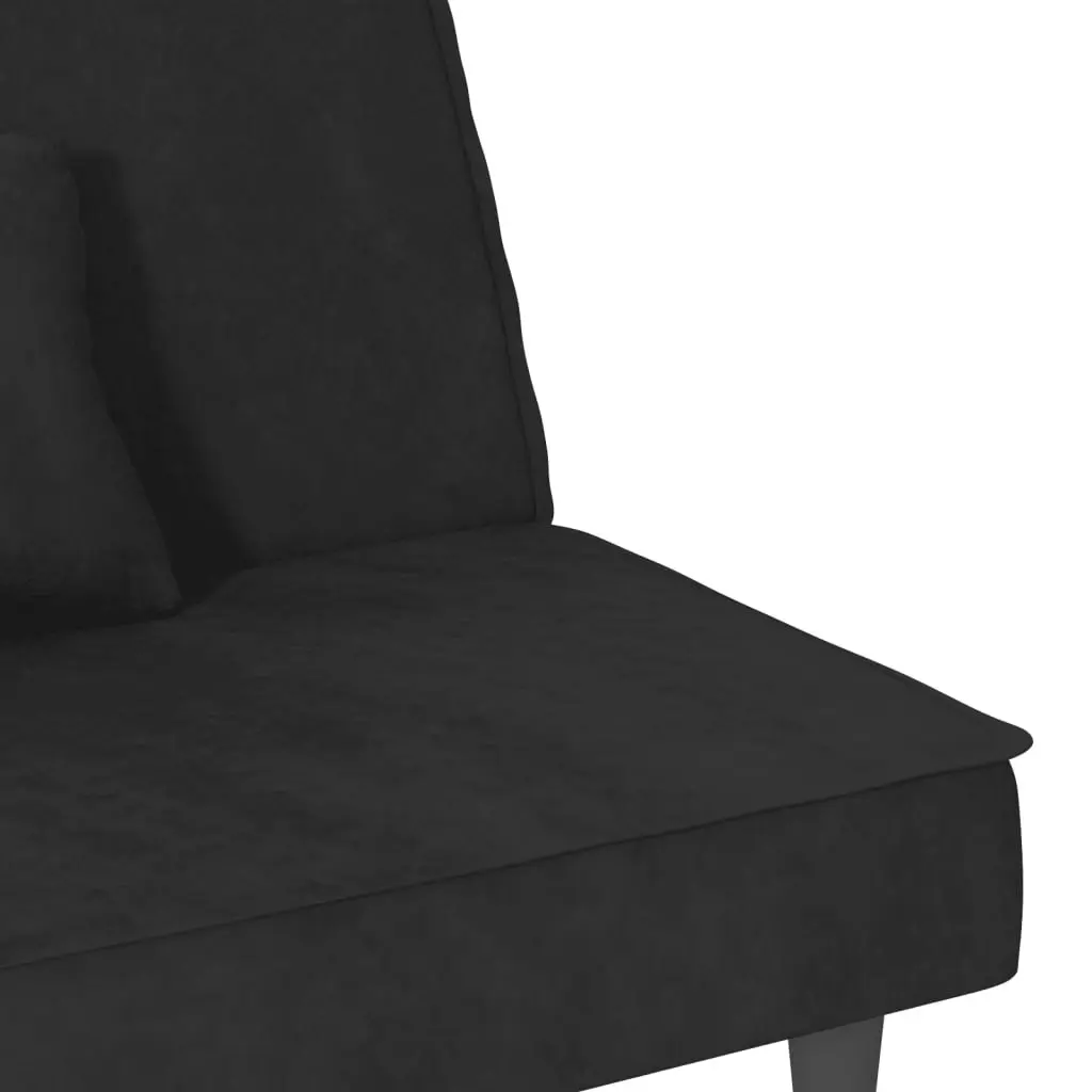 Sofa Bed Black Velvet 351911