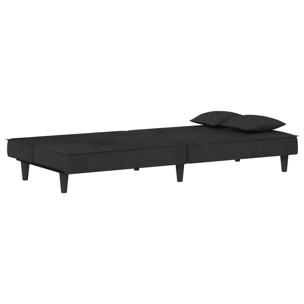 Sofa Bed Black Velvet 351911