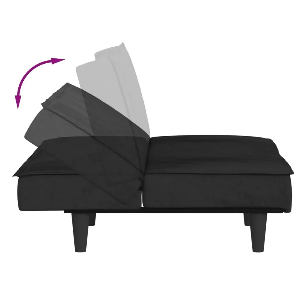 Sofa Bed Black Velvet 351911