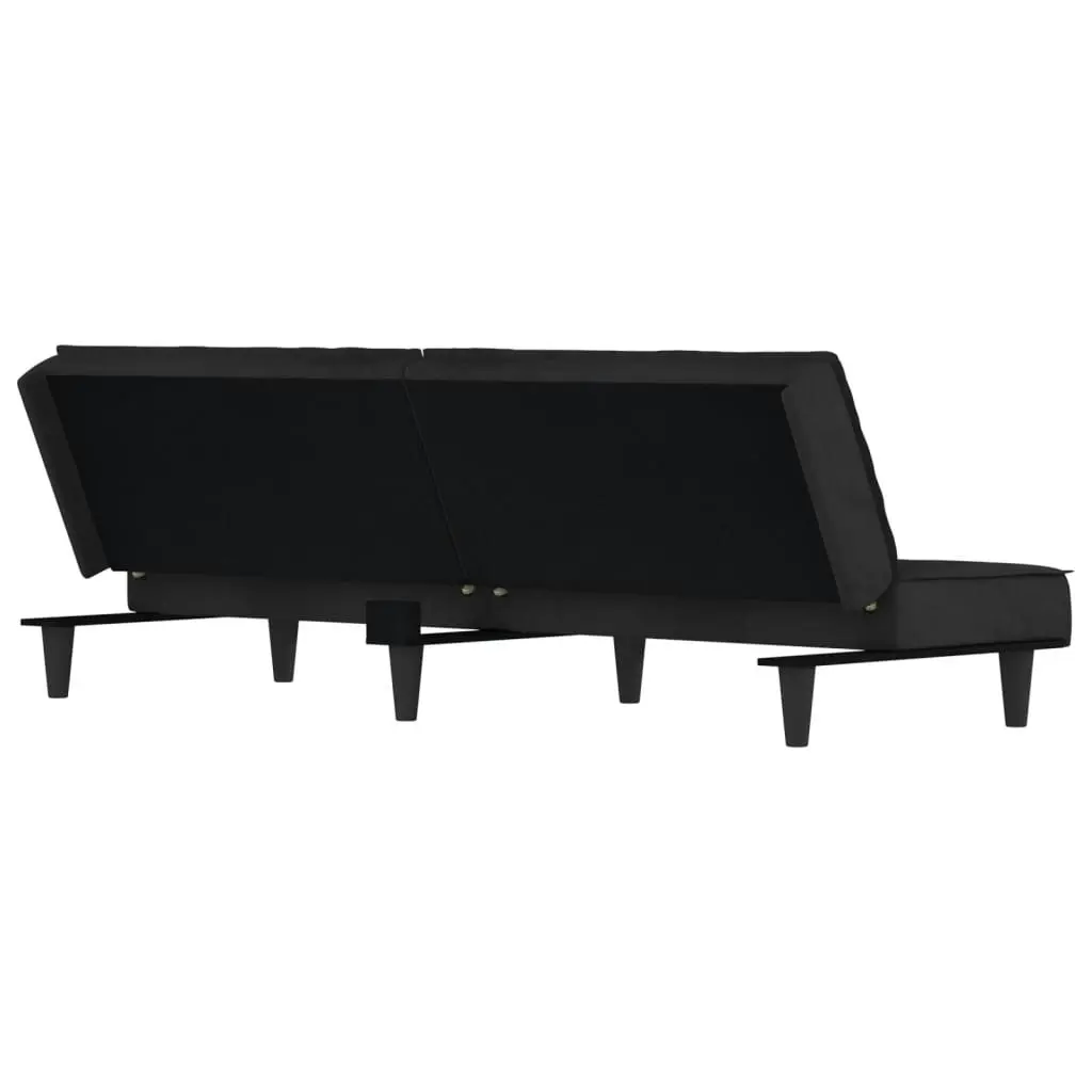 Sofa Bed Black Velvet 351911