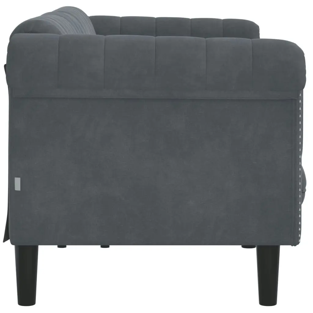 Sofa 3-Seater Dark Grey Velvet 372586