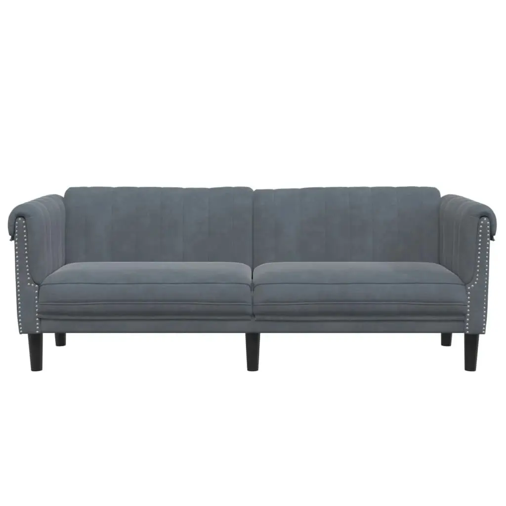 Sofa 3-Seater Dark Grey Velvet 372586