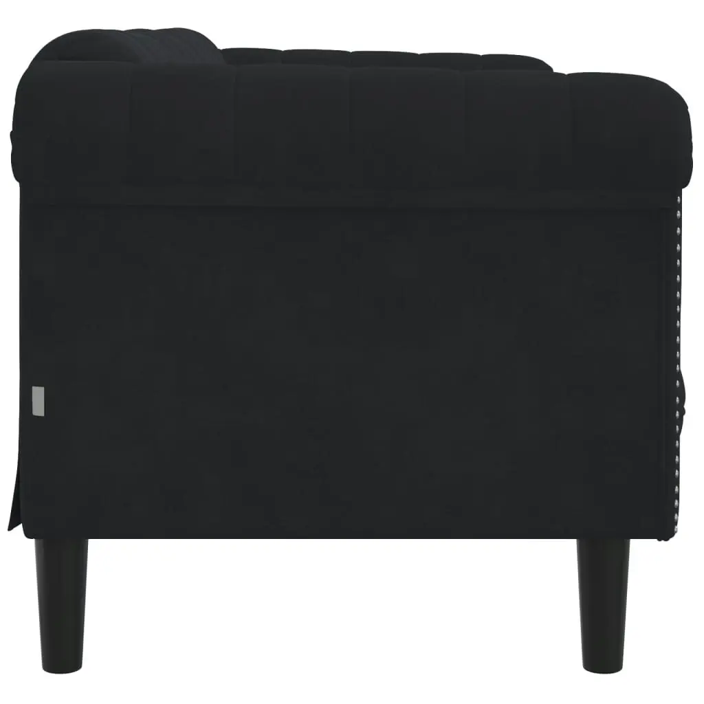 Sofa 2-Seater Black Velvet 372580