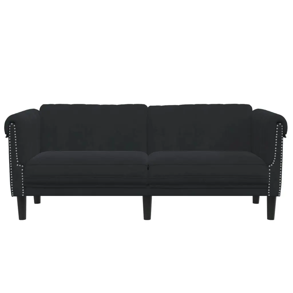 Sofa 2-Seater Black Velvet 372580