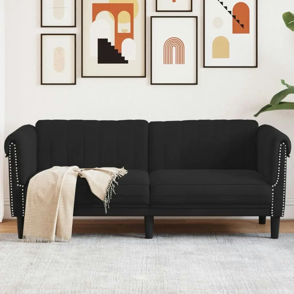 Sofa 2-Seater Black Velvet 372580