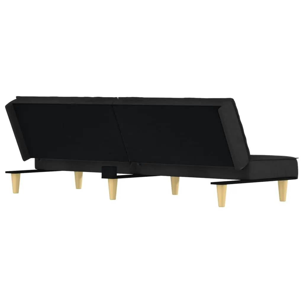 Sofa Bed Black Fabric 351902