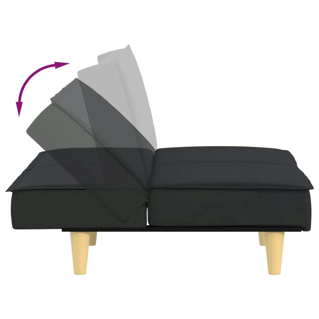 Sofa Bed Black Fabric 351902