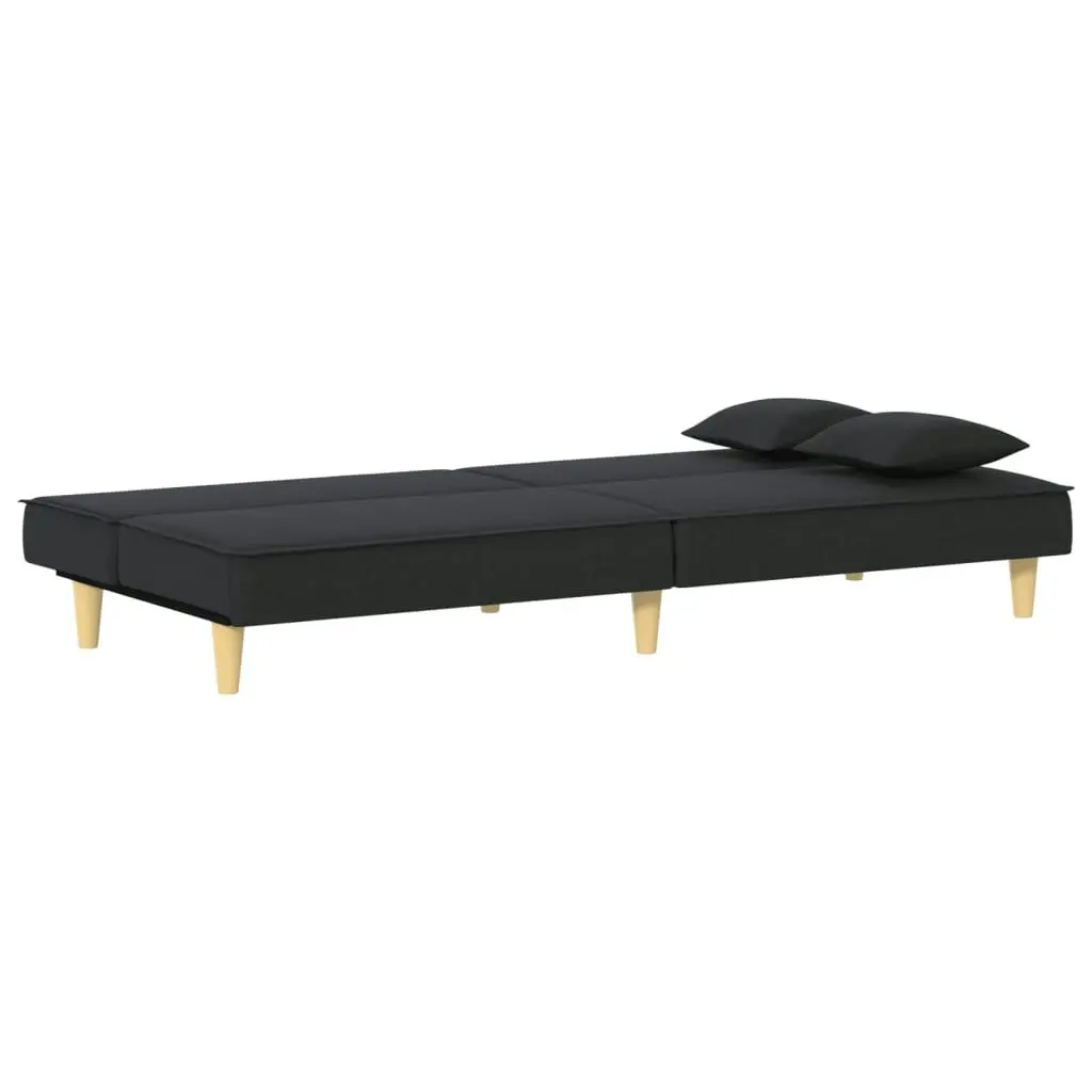 Sofa Bed Black Fabric 351902