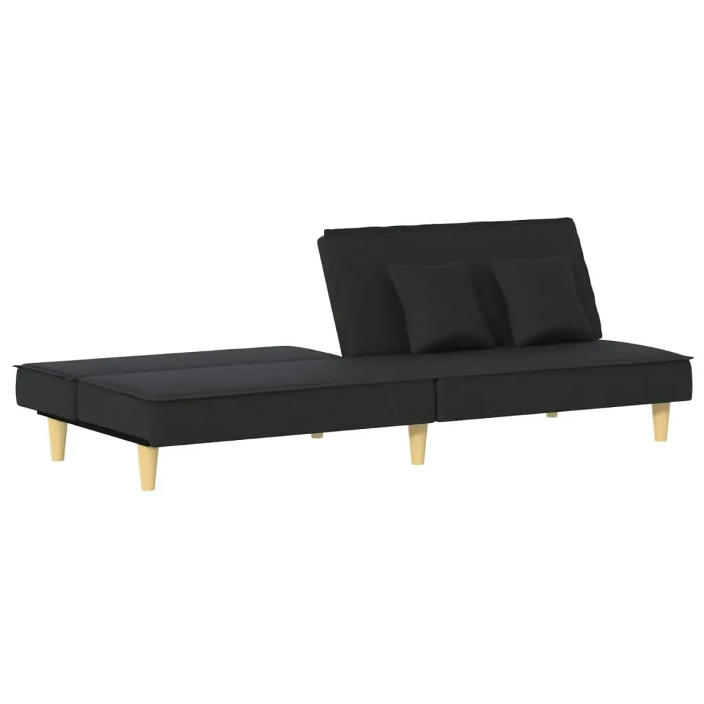 Sofa Bed Black Fabric 351902