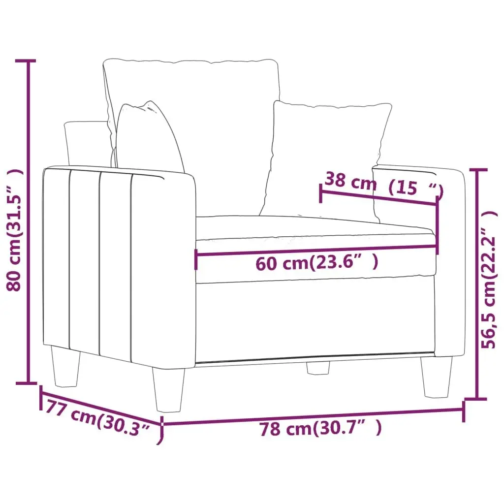 Sofa Chair Black 60 cm Fabric 359255