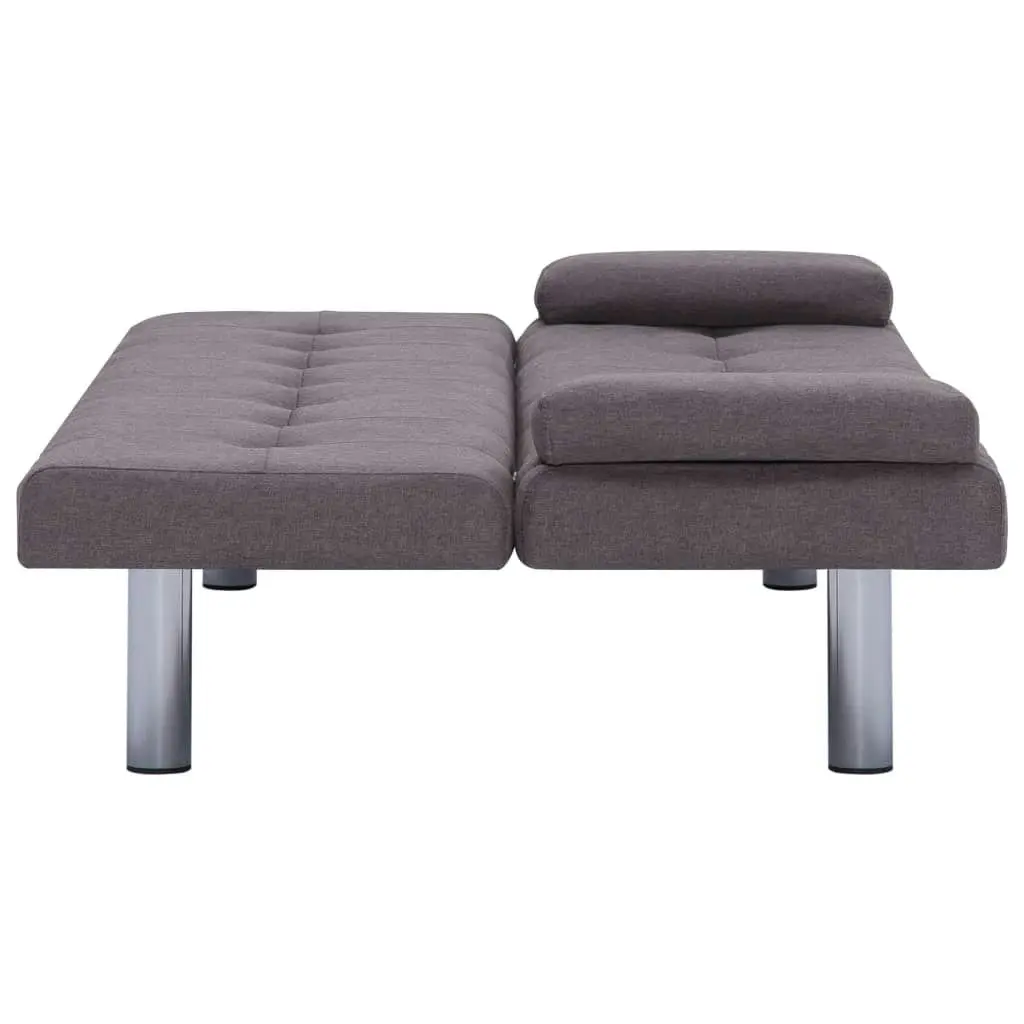 Sofa Bed with Two Pillows Taupe Polyester 282192