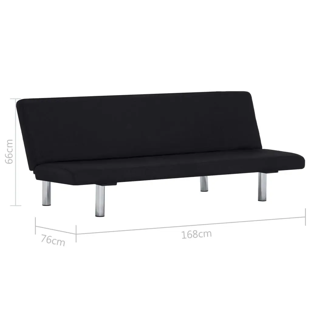 Sofa Bed Black Polyester 282198