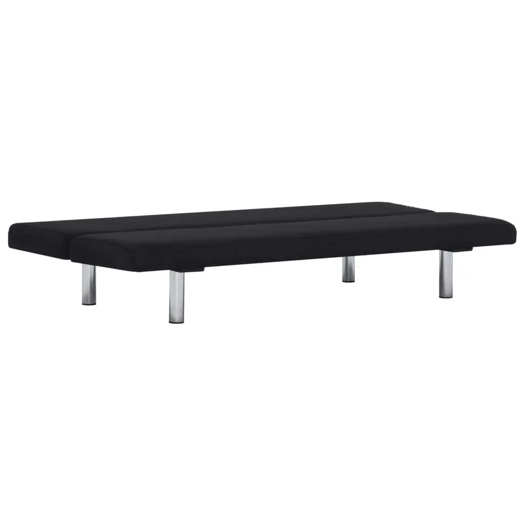 Sofa Bed Black Polyester 282198