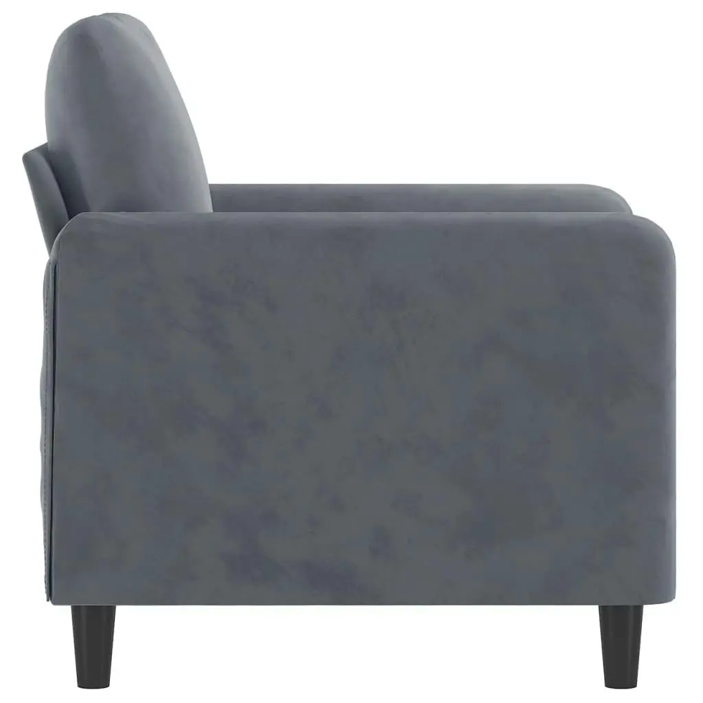 Sofa Chair Dark Grey 60 cm Velvet 359423