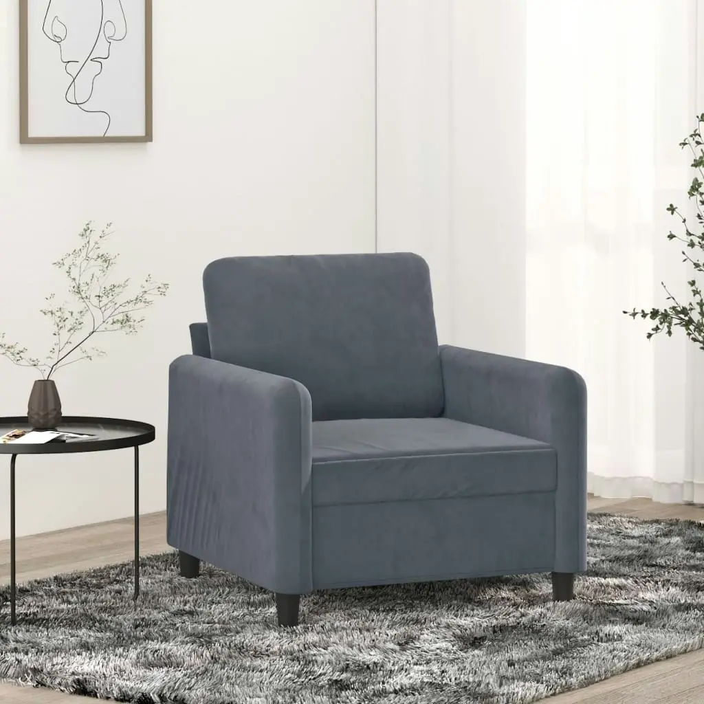 Sofa Chair Dark Grey 60 cm Velvet 359423