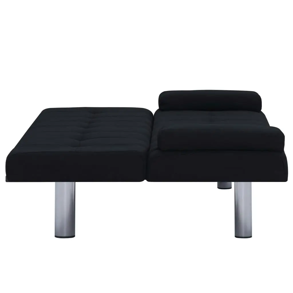 Sofa Bed with Two Pillows Black Polyester 282189