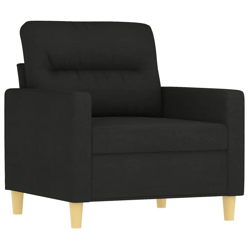 Sofa Chair with Footstool Black 60 cm Fabric 3201069