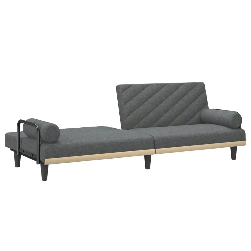 Sofa Bed with Armrests Dark Grey Fabric 351932