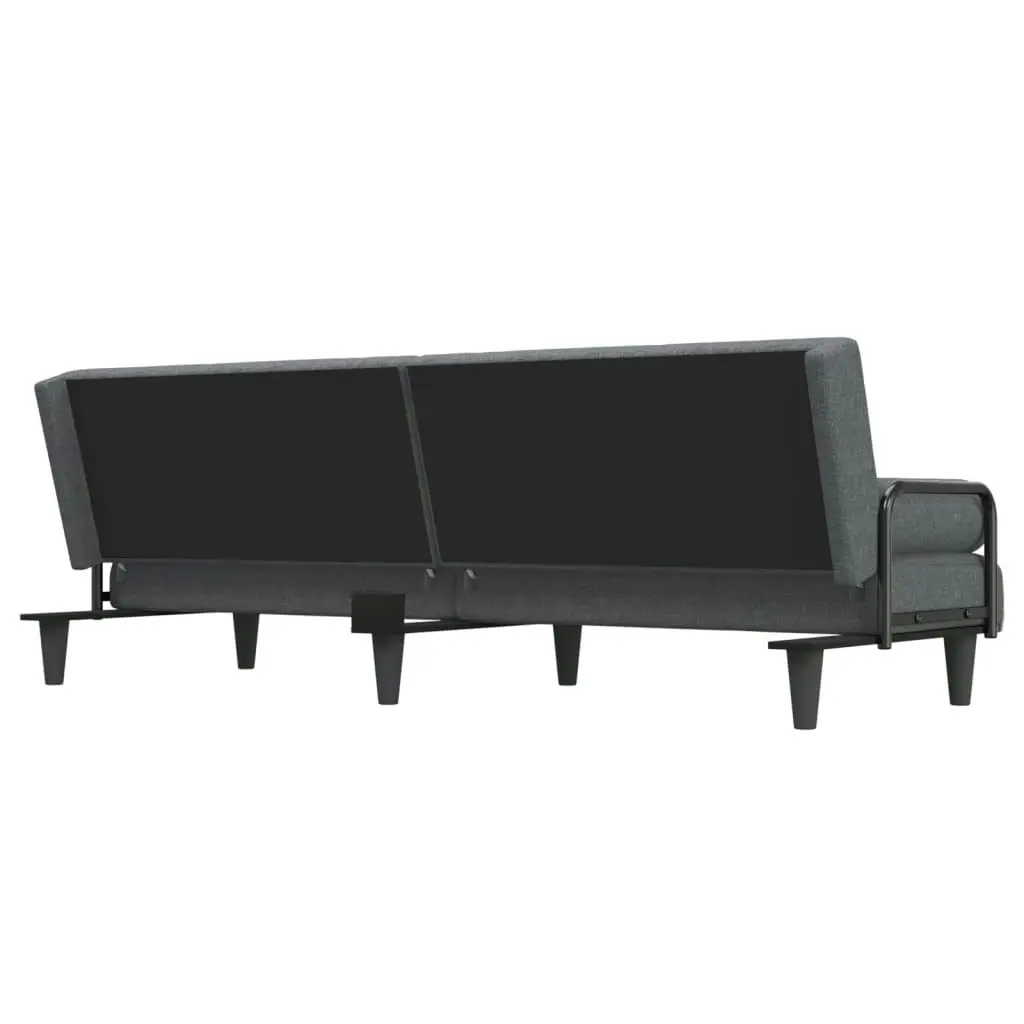 Sofa Bed with Armrests Dark Grey Fabric 351932