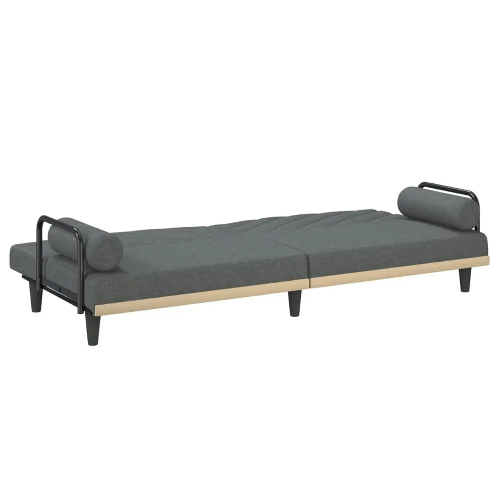 Sofa Bed with Armrests Dark Grey Fabric 351932