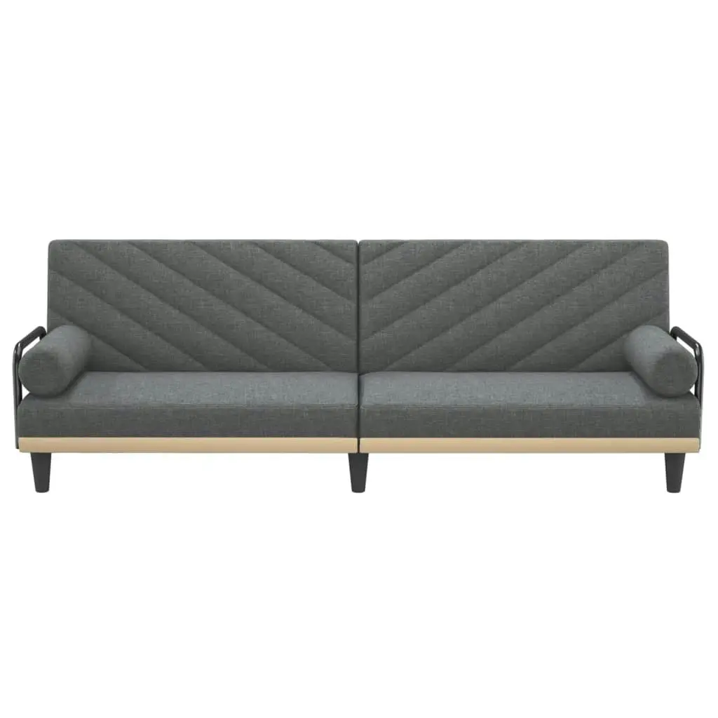 Sofa Bed with Armrests Dark Grey Fabric 351932