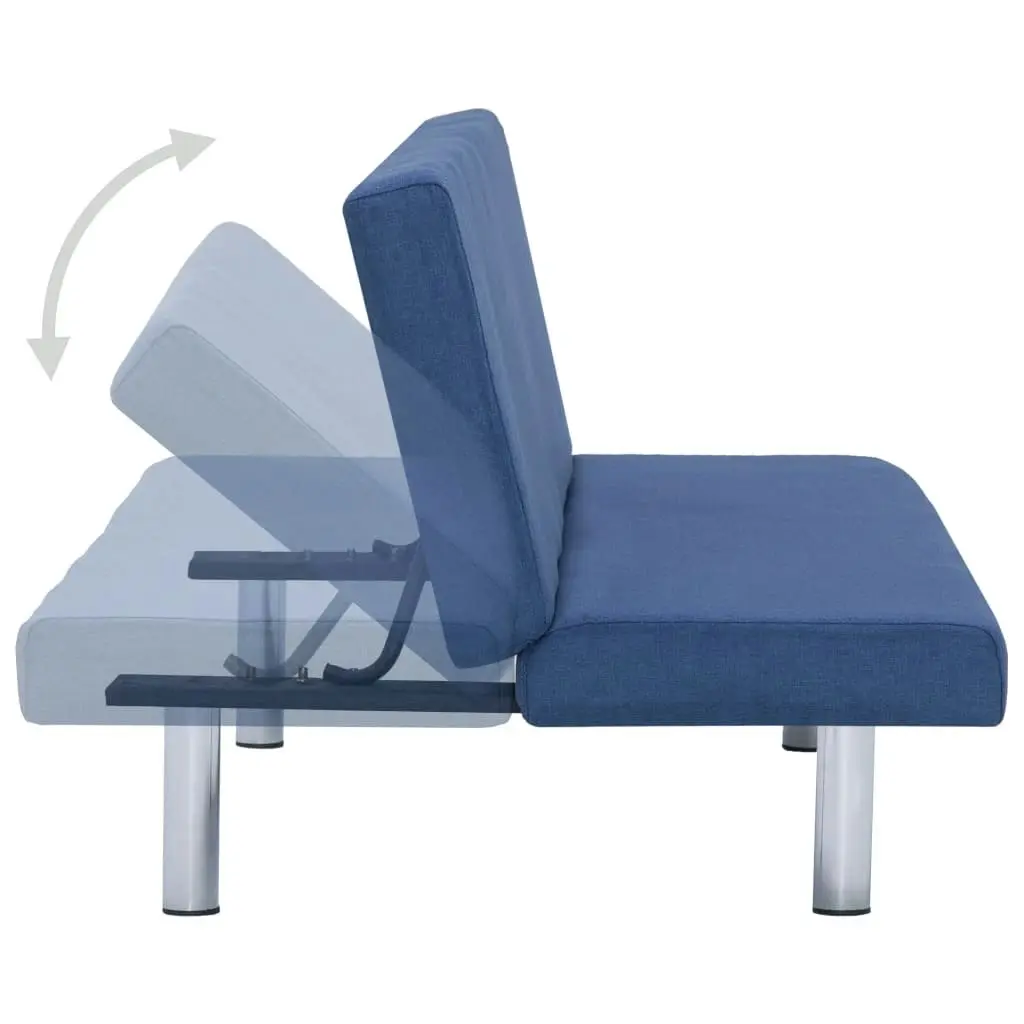 Sofa Bed Blue Polyester 282196