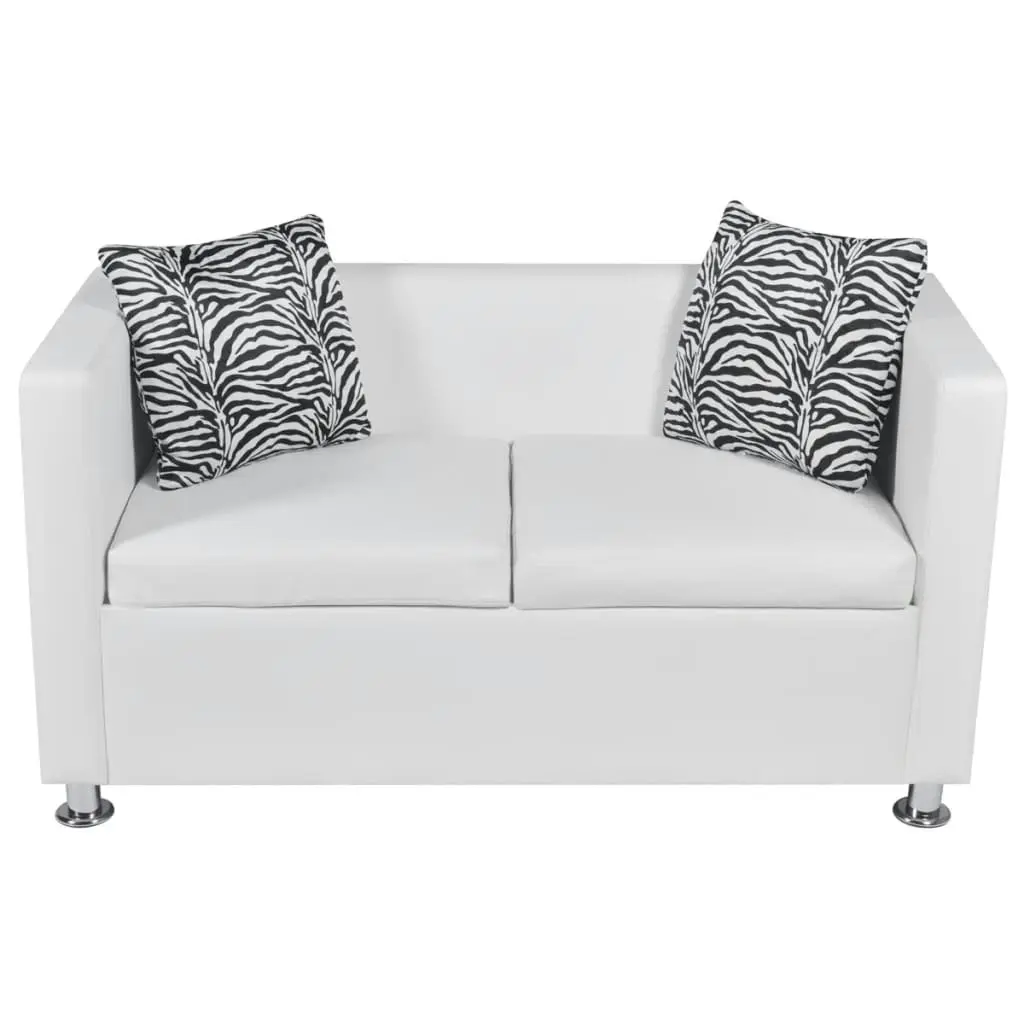 Sofa 2-Seater Artificial Leather White 242212