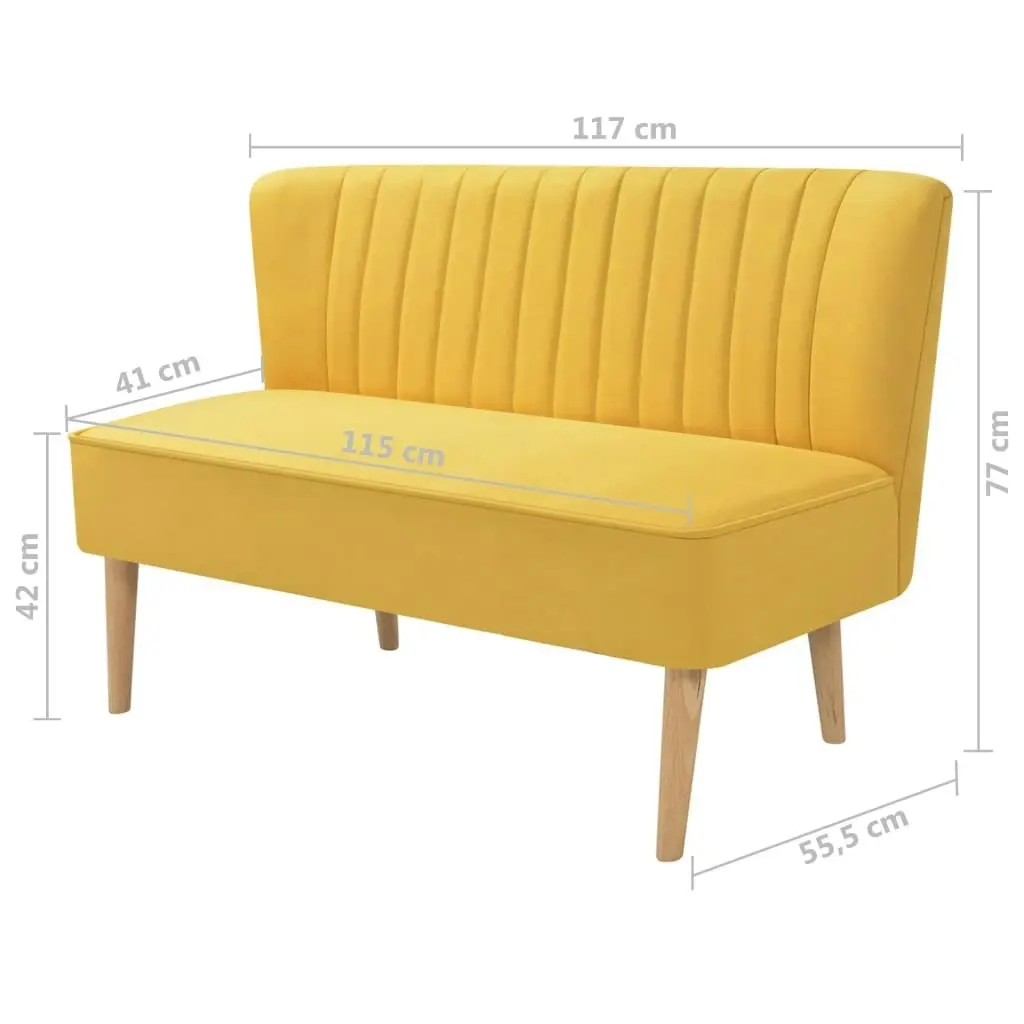 Sofa Fabric 117x55.5x77 cm Yellow 244074