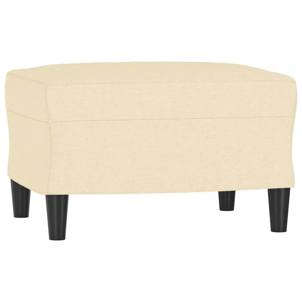 Sofa Chair with Footstool Cream 60 cm Fabric 3153505