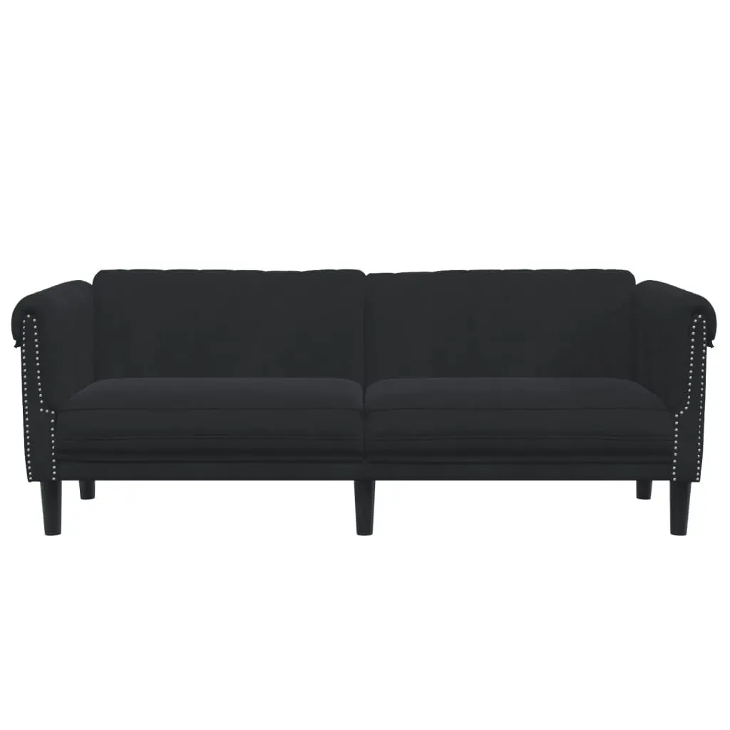 Sofa 3-Seater Black Velvet 372590