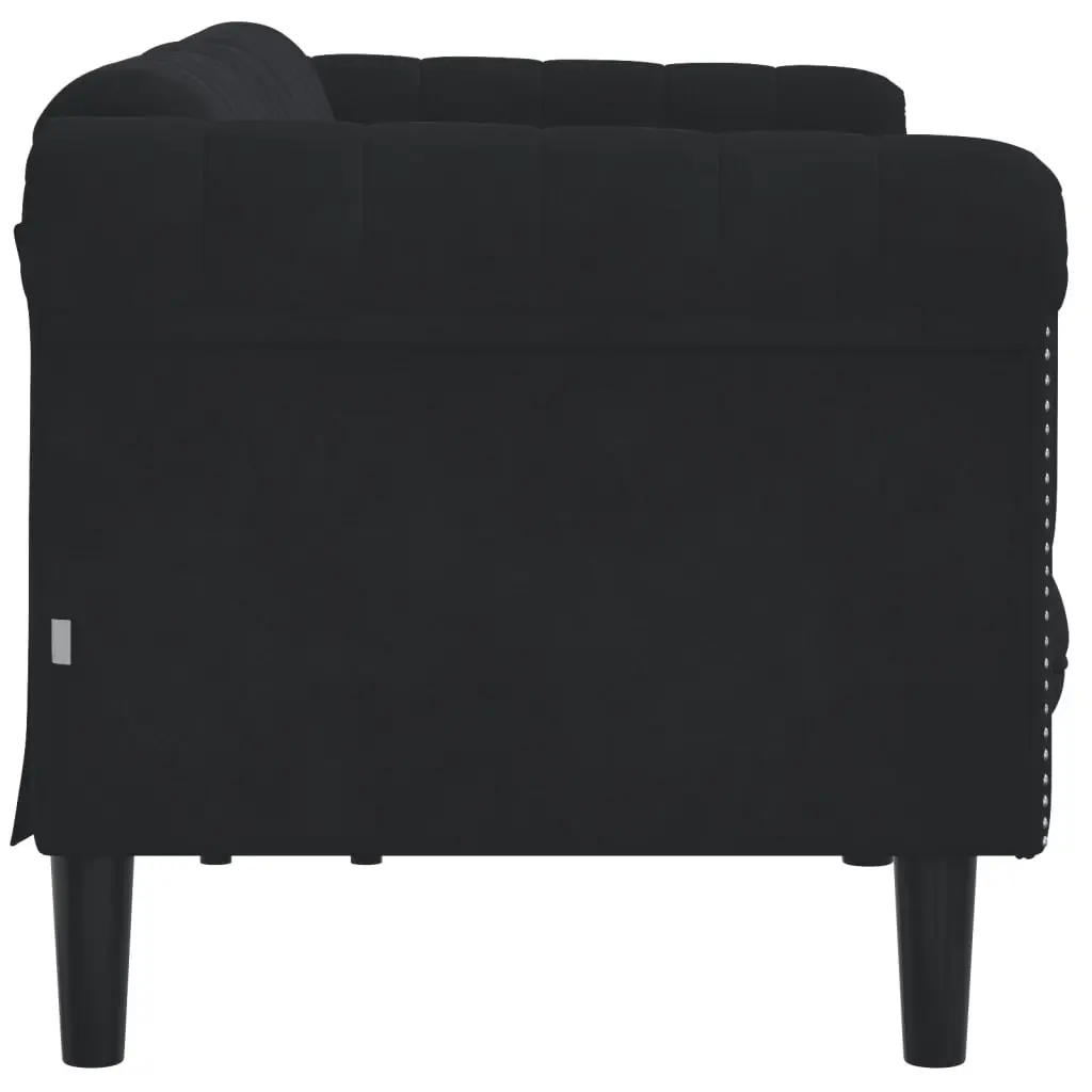 Sofa 3-Seater Black Velvet 372590