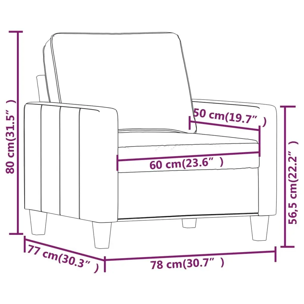 Sofa Chair Dark Grey 60 cm Fabric 359148