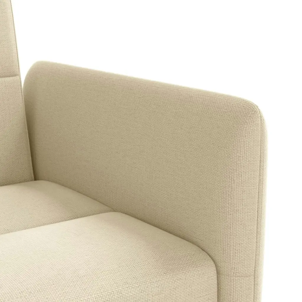 Sofa Bed with Cup Holders Cream Fabric 351872