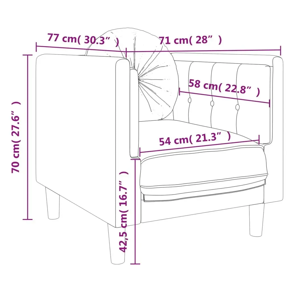 Sofa Chair with Cushion Dark Grey Velvet 372623