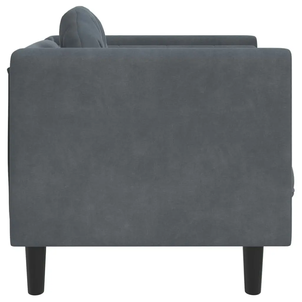 Sofa Chair with Cushion Dark Grey Velvet 372623