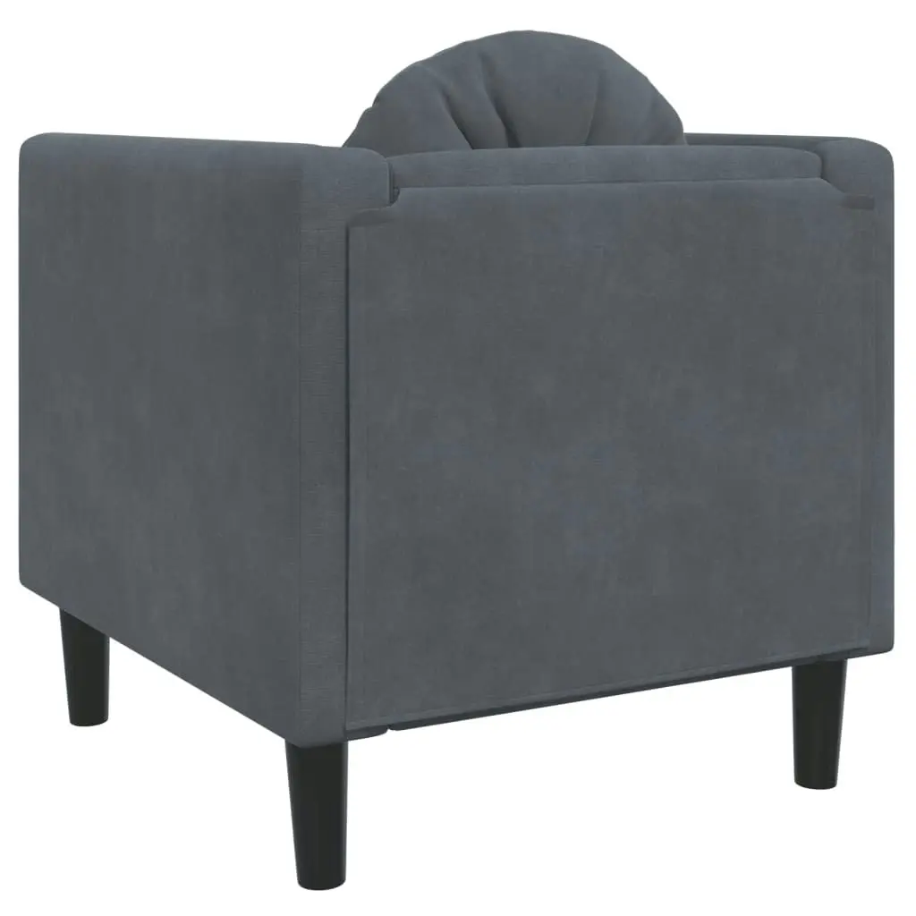 Sofa Chair with Cushion Dark Grey Velvet 372623