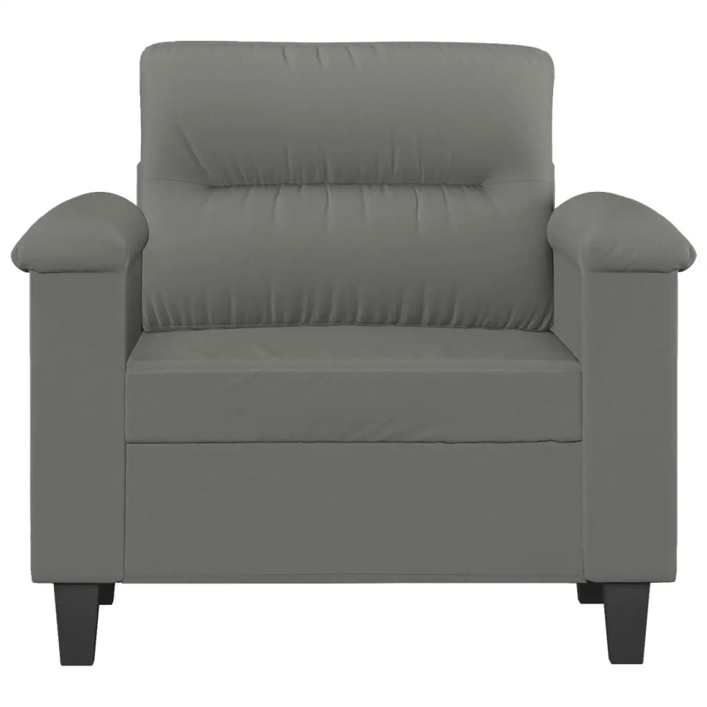 Sofa Chair Dark Grey 60 cm Microfibre Fabric 359551