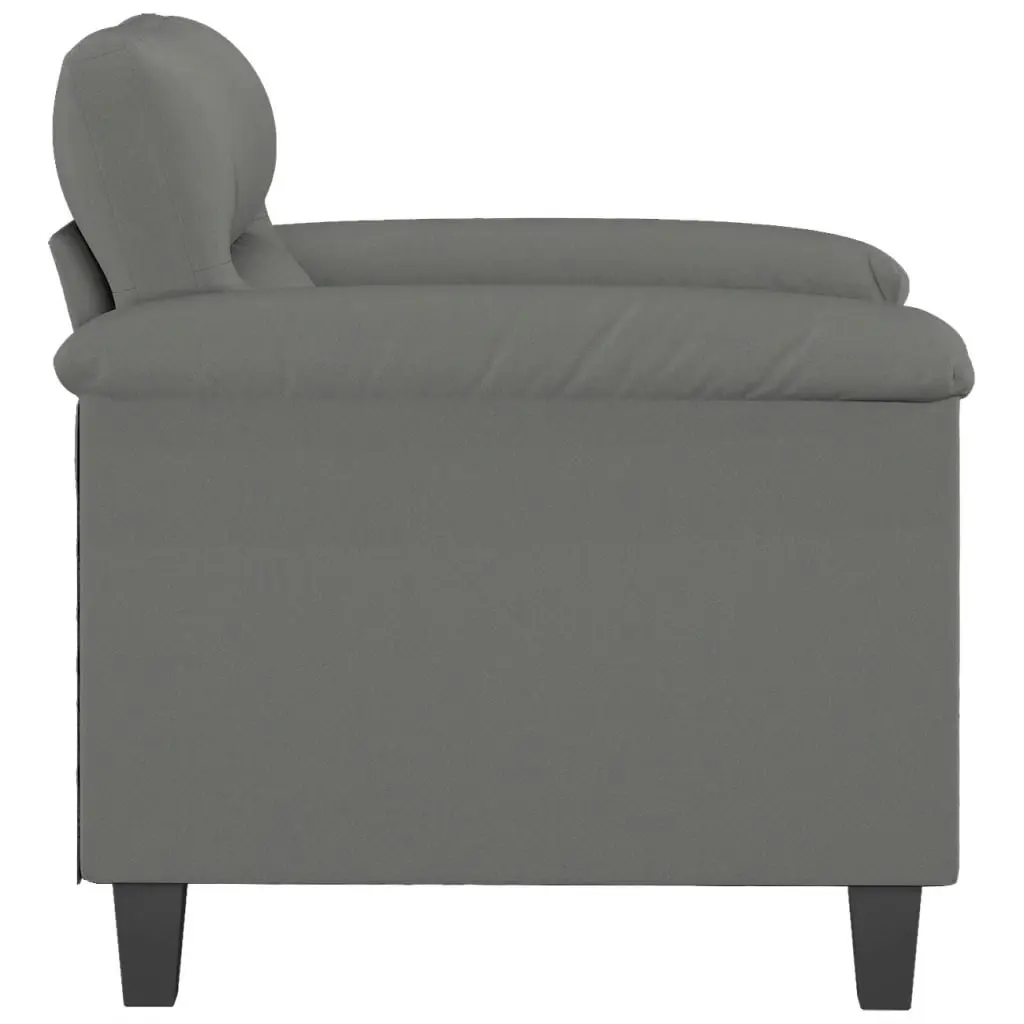 Sofa Chair Dark Grey 60 cm Microfibre Fabric 359551