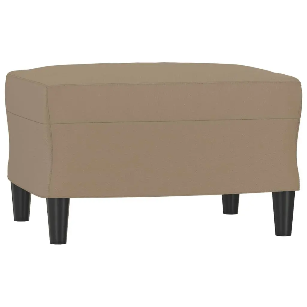 Sofa Chair with Footstool Cappuccino 60 cm Faux Leather 3201121