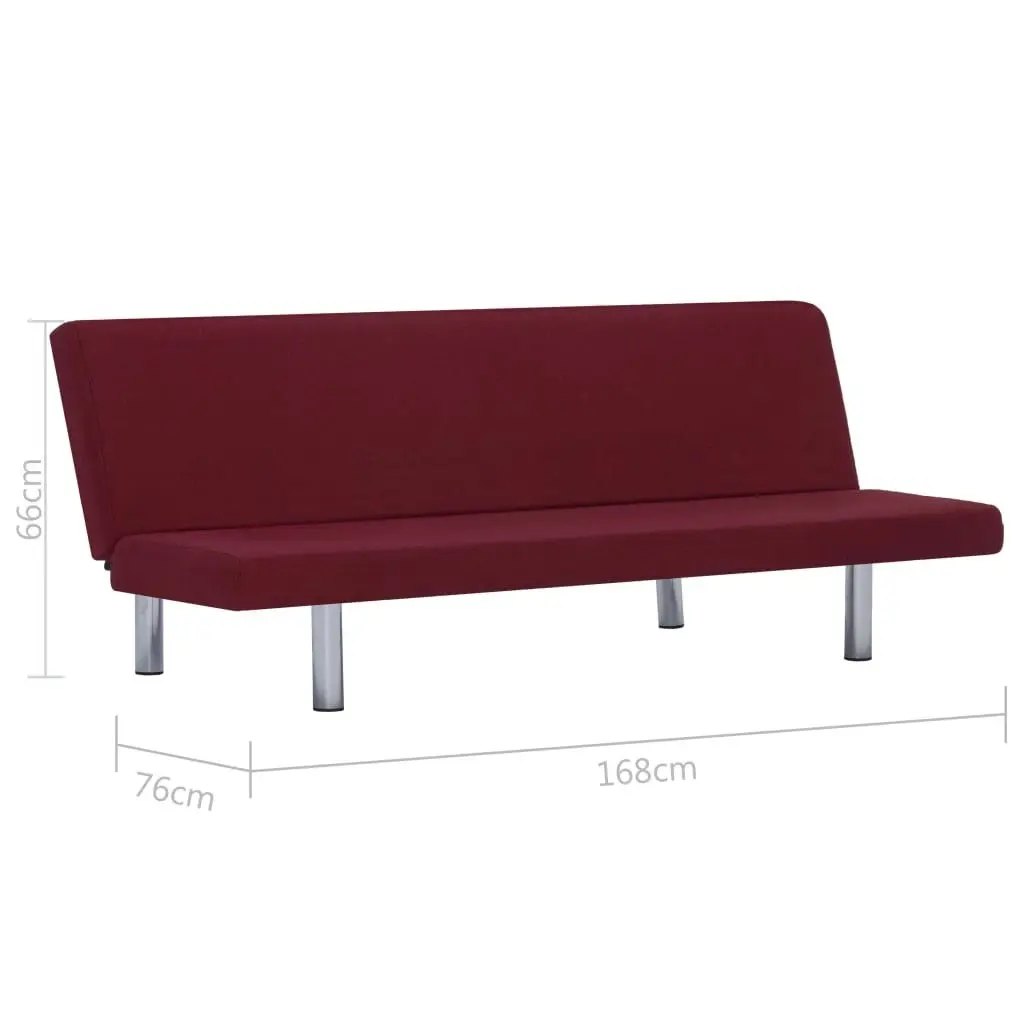 Sofa Bed Wine Red Polyester 282200