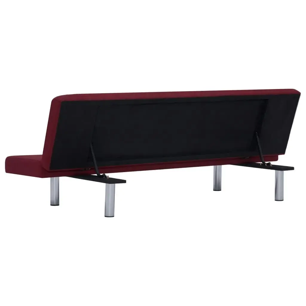 Sofa Bed Wine Red Polyester 282200