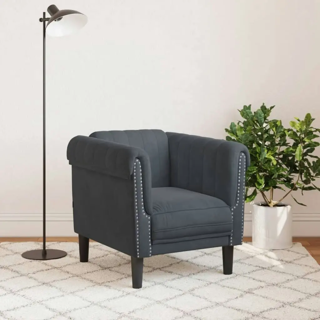 Sofa Chair Dark Grey Velvet 372566