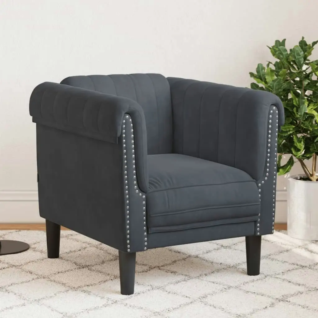 Sofa Chair Dark Grey Velvet 372566